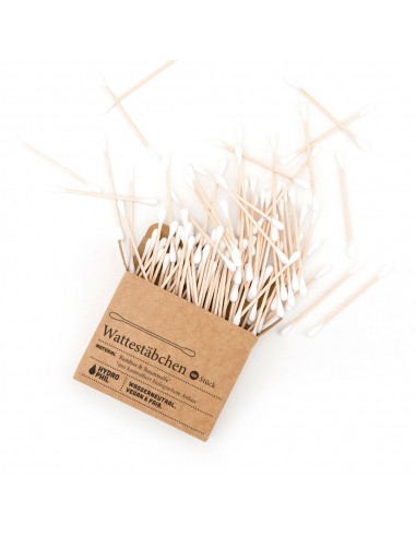 Biodegradowalne patyczki higieniczne do uszu - z bambusa i certyfikowanej bawełny organicznej, 100szt. HYDROPHIL