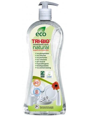 TRI-BIO, Ekologiczny Skoncentrowany Płyn do Mycia Naczyń, 840 ml
