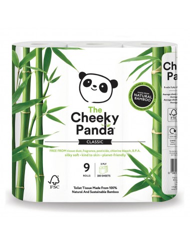 Cheeky Panda, Papier toaletowy, trzywarstwowy, 9 rolek
