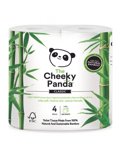 Cheeky Panda, Papier toaletowy, trzywarstwowy, 4 rolki