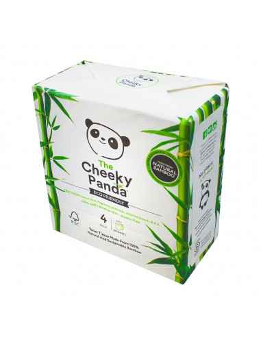 Cheeky Panda, Papier toaletowy 4 rolki - opakowanie papierowe PLASTIC FREE