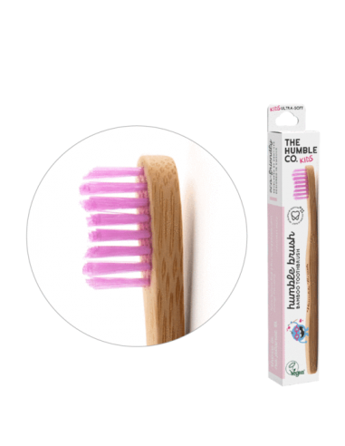 Humble Brush, Bambusowa szczoteczka do zębów dla dzieci, UltraSoft, różowa
