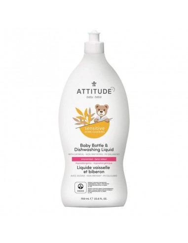 Attitude, Sensitive Skin Baby, Naturalny płyn do mycia butelek i naczyń dla niemowląt, 700 ml