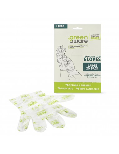 GreenAware, Kompostowalne rękawiczki jednorazowe, rozm. L, 20 szt.