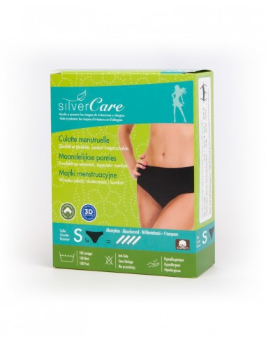 Masmi SILVER Care Majtki menstruacyjne 100% certyfikowanej bawełny organicznej S