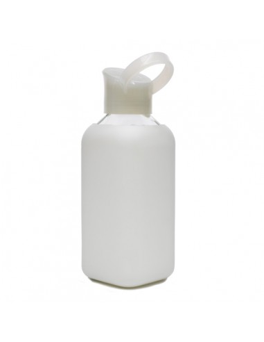 Szklana kwadratowa butelka - Biała, 500 ml, WoodWay
