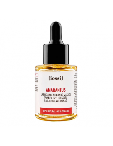 Amarantus. Serum Liftingujące do masażu twarzy, szyi i dekoltu z bakuchiolem, witaminą C 30ml iossi