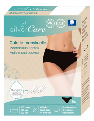 Masmi SILVER Care Majtki menstruacyjne 100% certyfikowanej bawełny organicznej L
