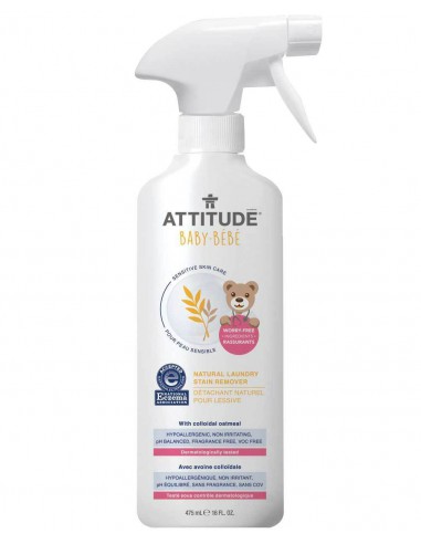 Attitude, Sensitive Skin Baby, Naturalny odplamiacz do tkanin w sprayu, 475ml